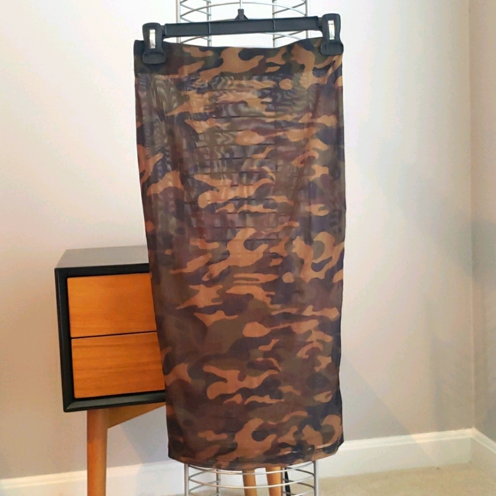 Camo Sheer Skirt